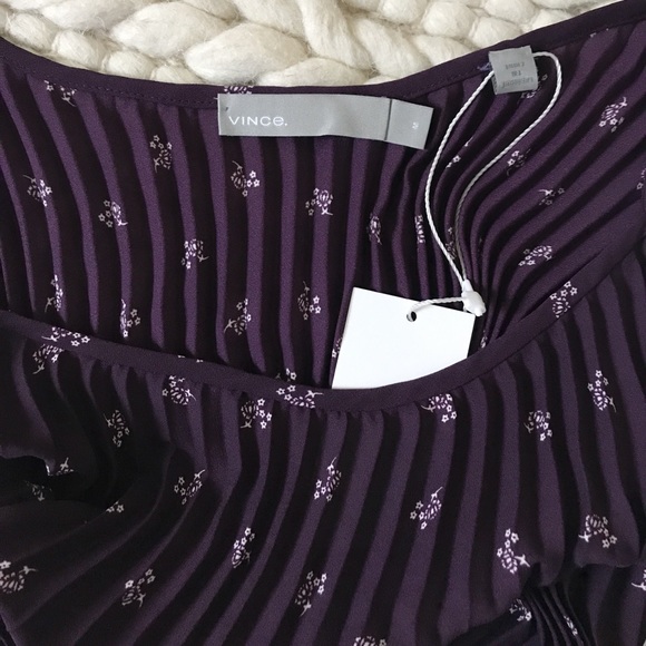 Vince Midi Dress Pleated Camisole Floral - Picture 3 of 7